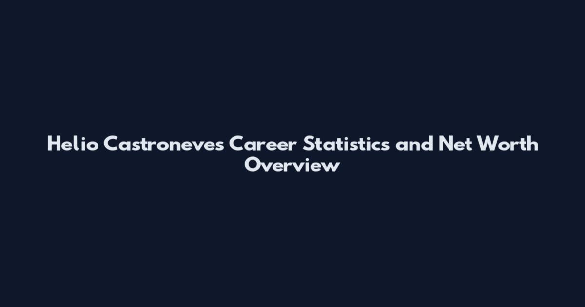 Helio Castroneves Career Statistics and Net Worth Overview