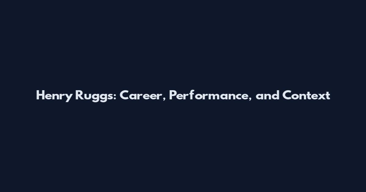 Henry Ruggs: Career, Performance, and Context