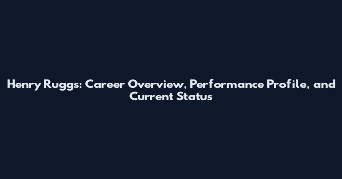 Henry Ruggs: Career Overview, Performance Profile, and Current Status