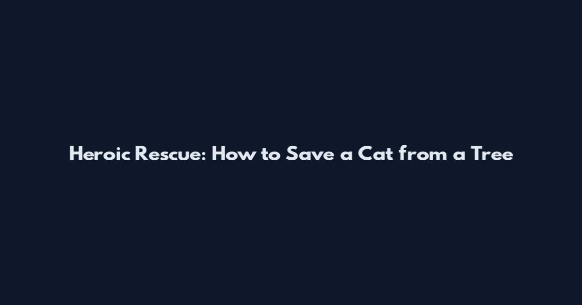 Heroic Rescue: How to Save a Cat from a Tree