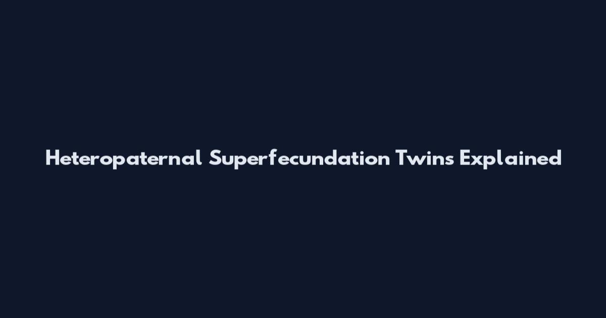 Heteropaternal Superfecundation Twins Explained