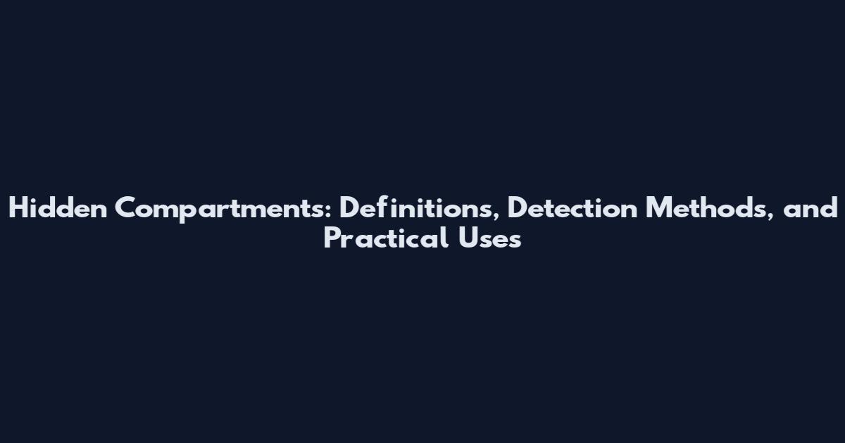 Hidden Compartments: Definitions, Detection Methods, and Practical Uses