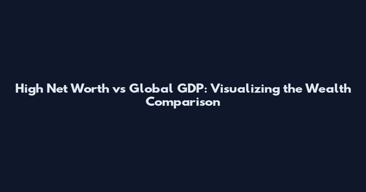 High Net Worth vs Global GDP: Visualizing the Wealth Comparison