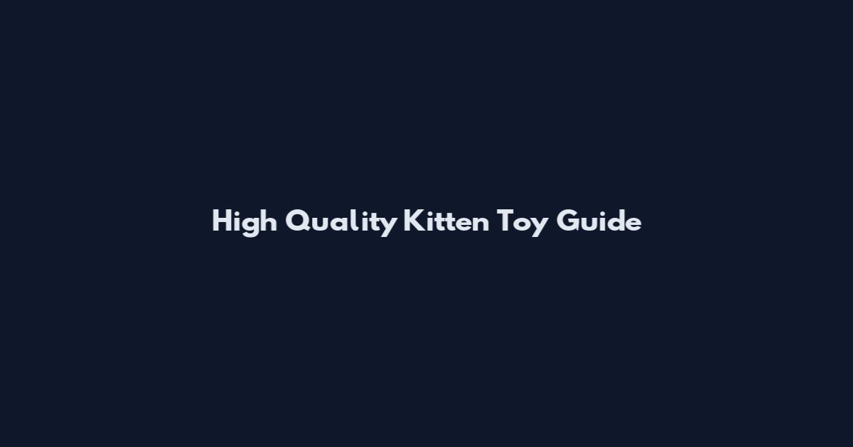 High Quality Kitten Toy Guide
