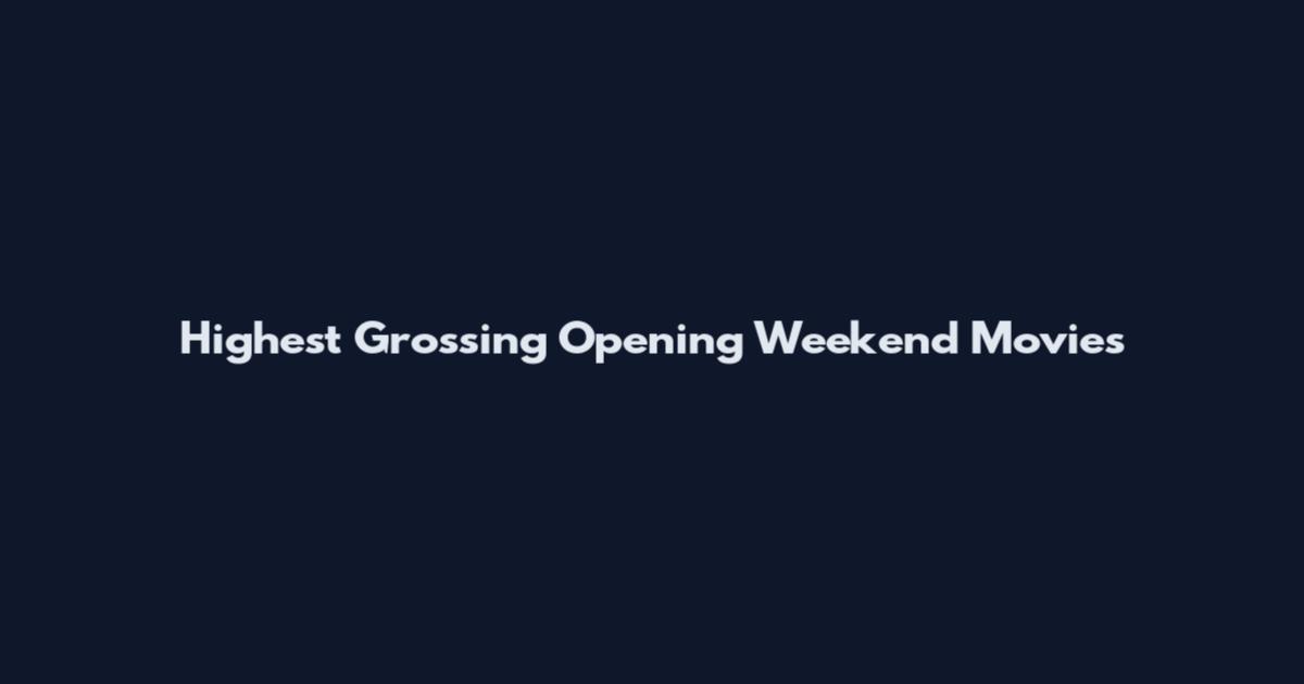 Highest Grossing Opening Weekend Movies