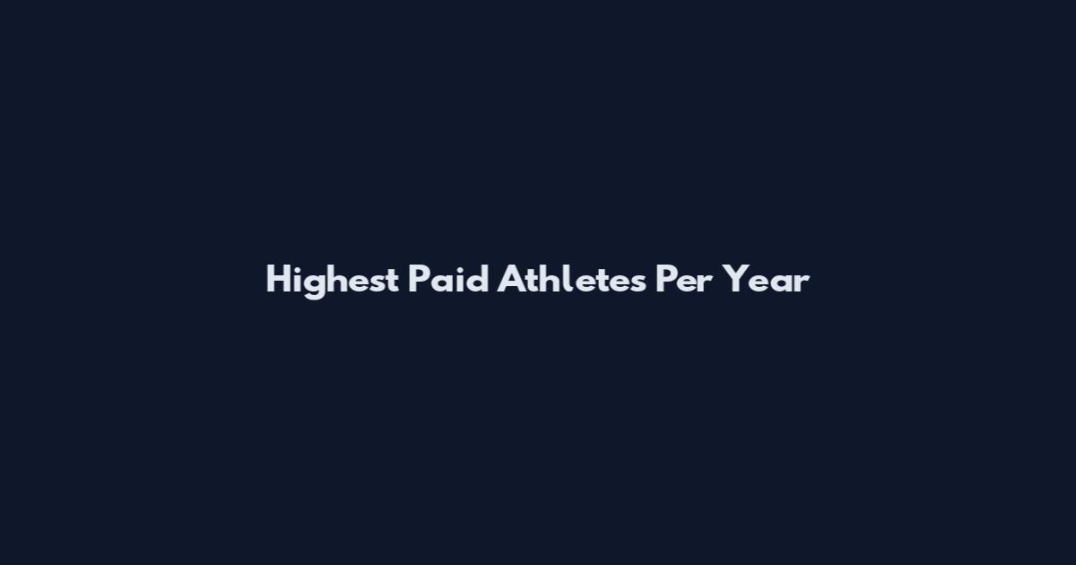 Highest Paid Athletes Per Year