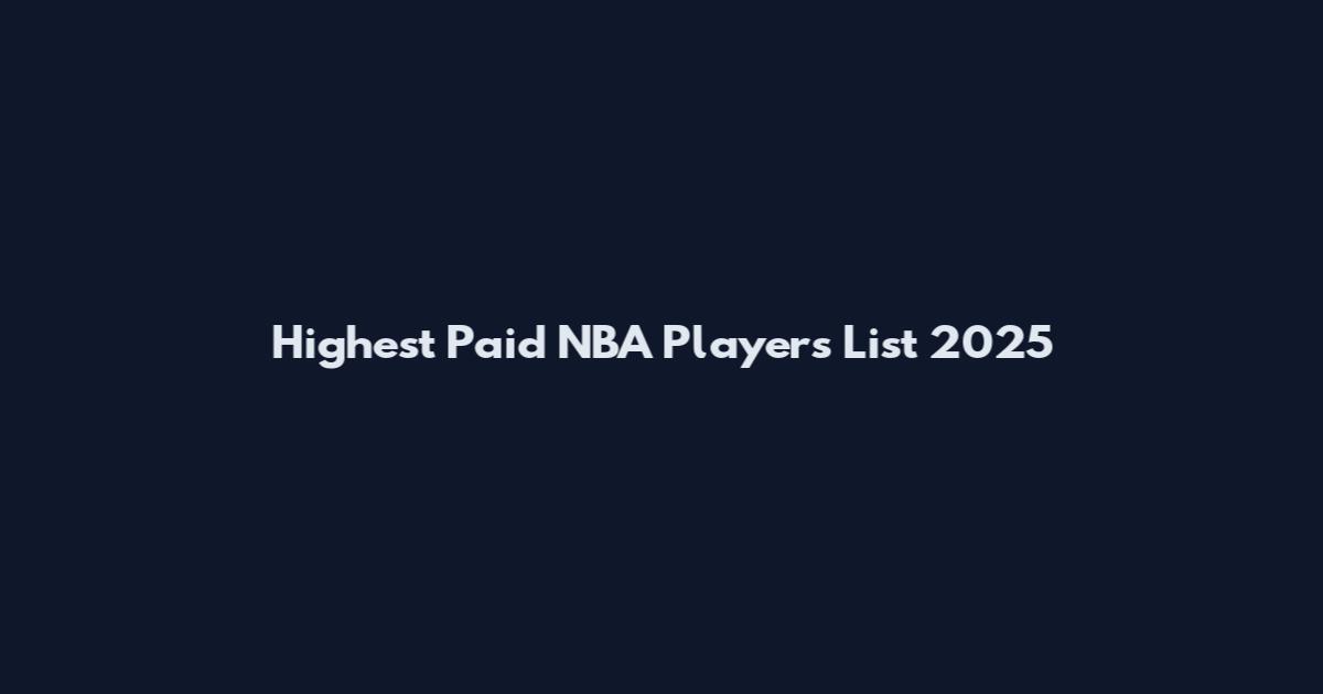 Highest Paid NBA Players List 2025