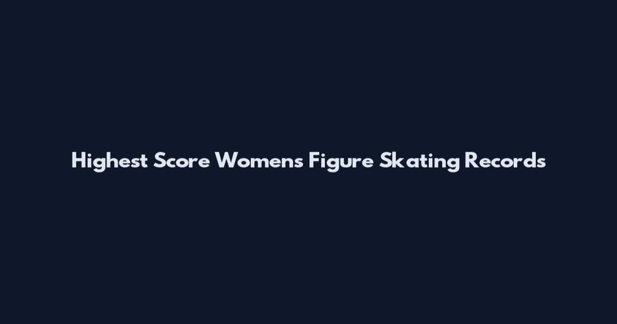 Highest Score Women's Figure Skating Records