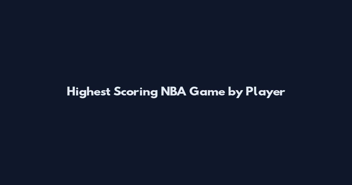 Highest Scoring NBA Game by Player