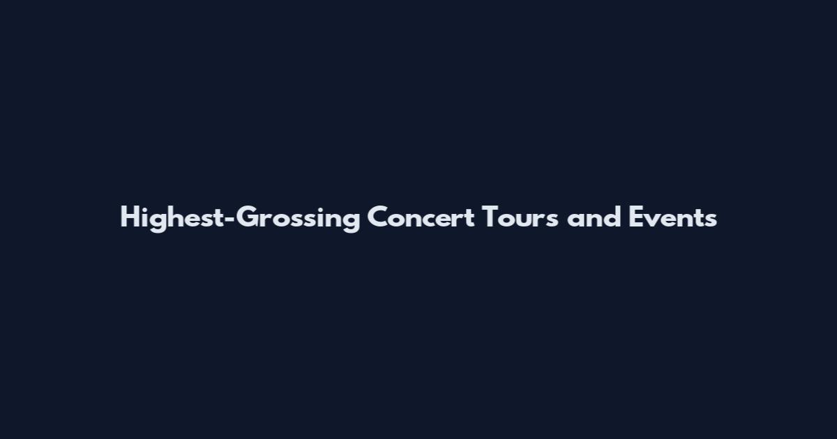 Highest-Grossing Concert Tours and Events