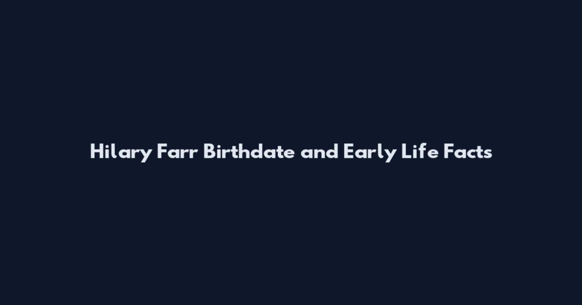 Hilary Farr Birthdate and Early Life Facts