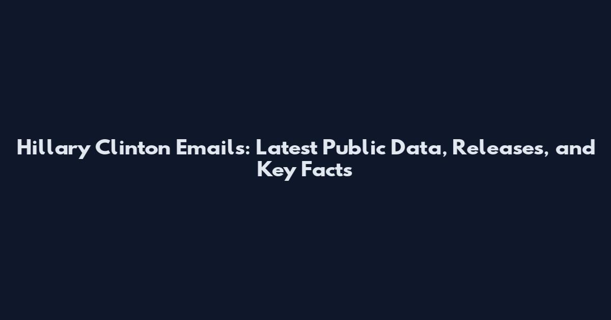 Hillary Clinton Emails: Latest Public Data, Releases, and Key Facts