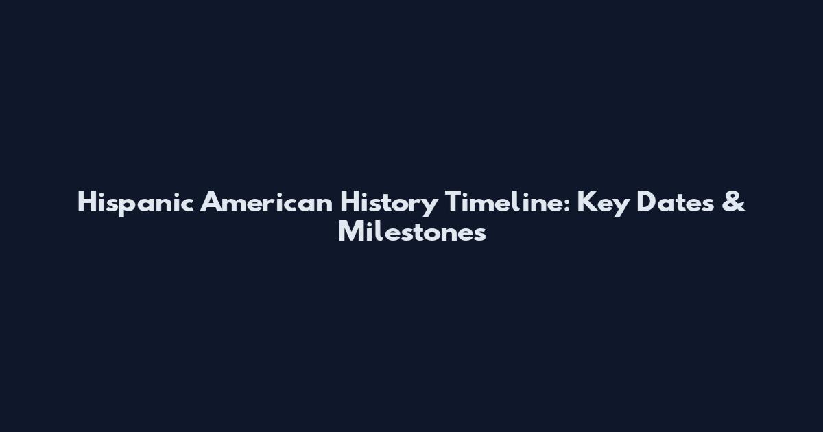 Hispanic American History Timeline: Key Dates & Milestones