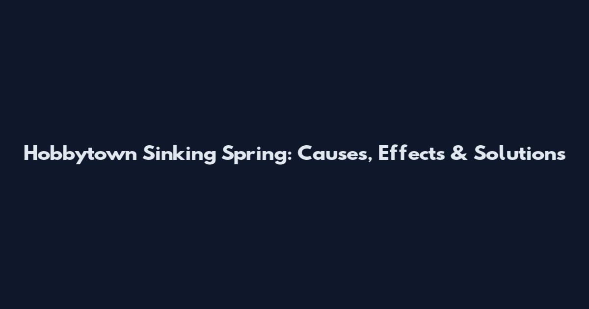 Hobbytown Sinking Spring: Causes, Effects & Solutions