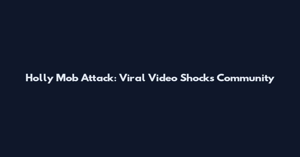 Holly Mob Attack: Viral Video Shocks Community