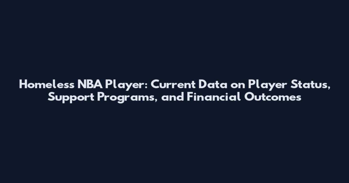 Homeless NBA Player: Current Data on Player Status, Support Programs, and Financial Outcomes