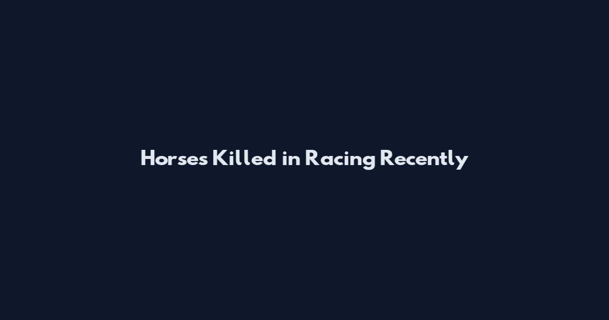 Horses Killed in Racing Recently