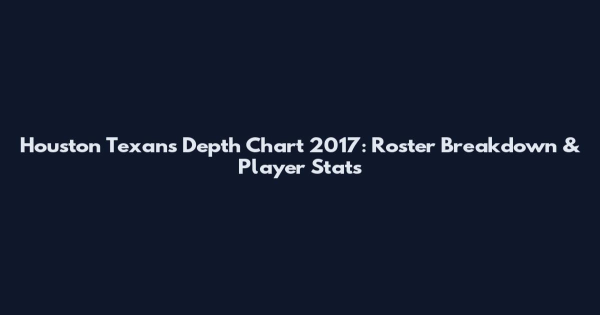 Houston Texans Depth Chart 2017: Roster Breakdown & Player Stats