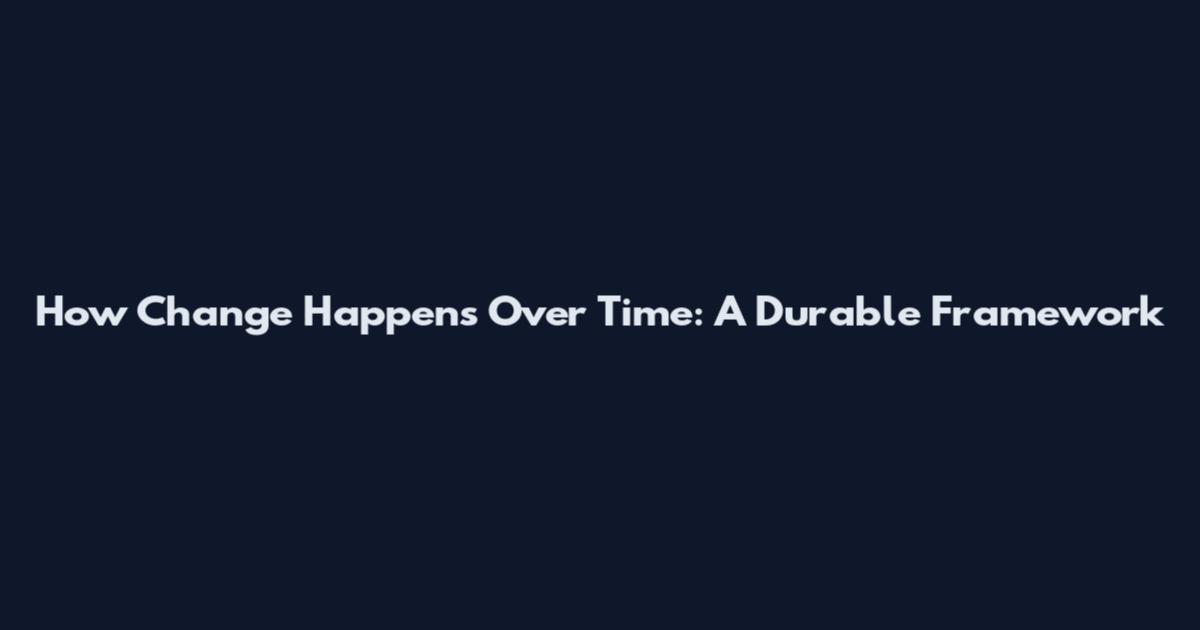How Change Happens Over Time: A Durable Framework