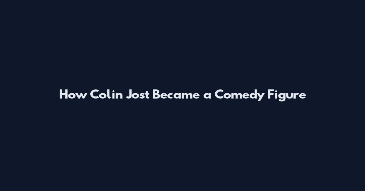 How Colin Jost Became a Comedy Figure
