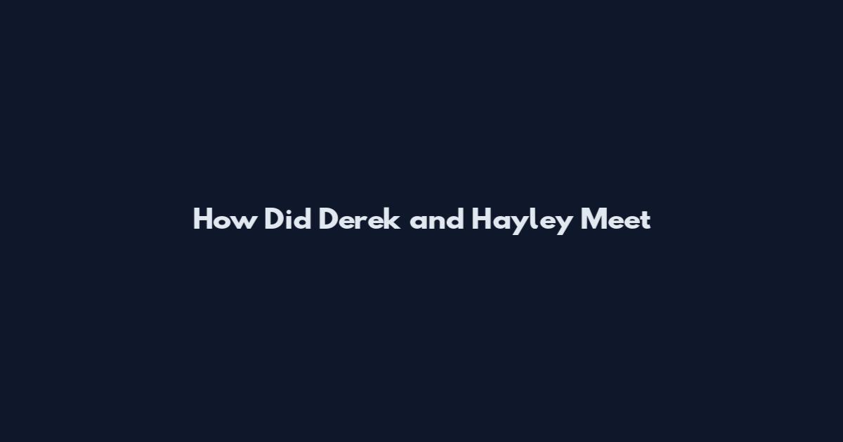 How Did Derek and Hayley Meet