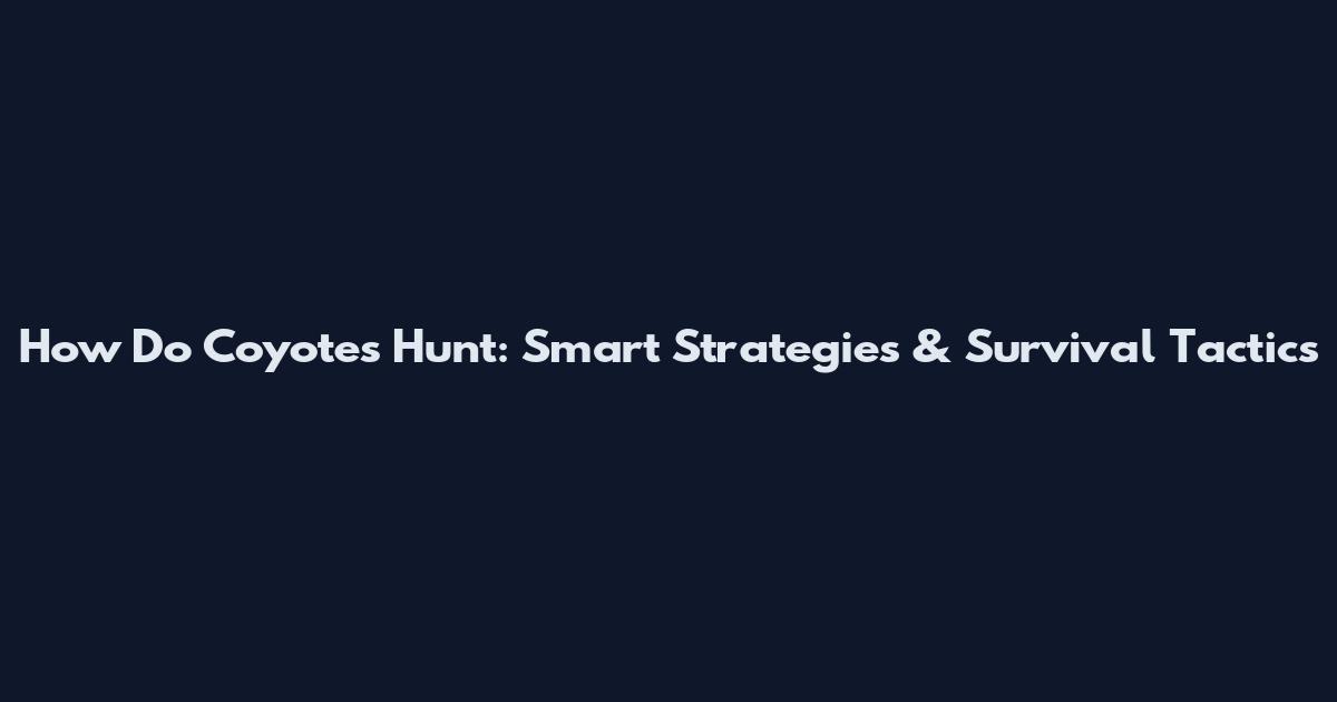 How Do Coyotes Hunt: Smart Strategies & Survival Tactics