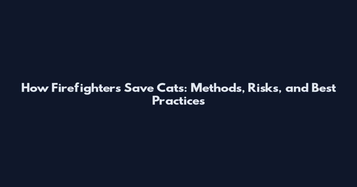 How Firefighters Save Cats: Methods, Risks, and Best Practices