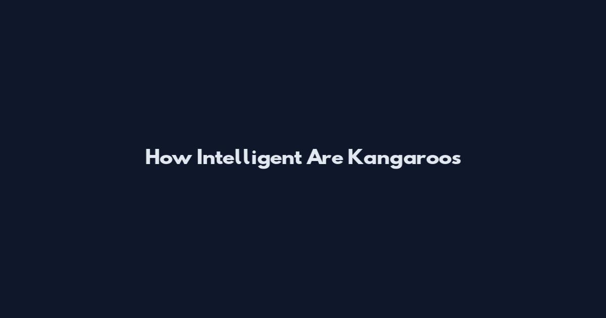 How Intelligent Are Kangaroos