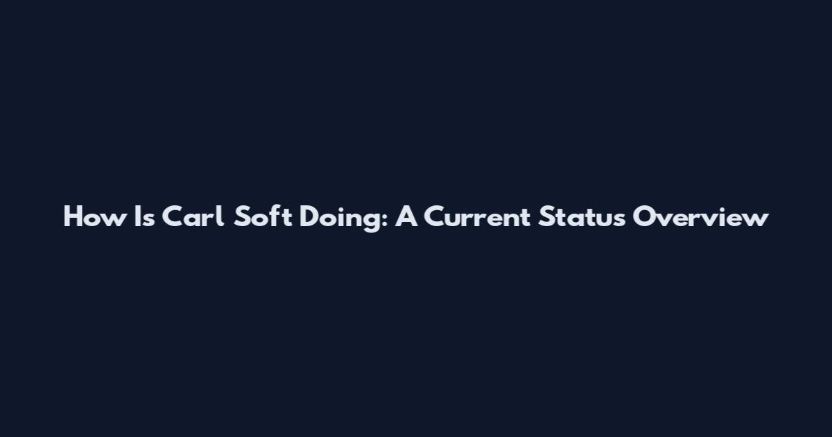 How Is Carl Soft Doing: A Current Status Overview