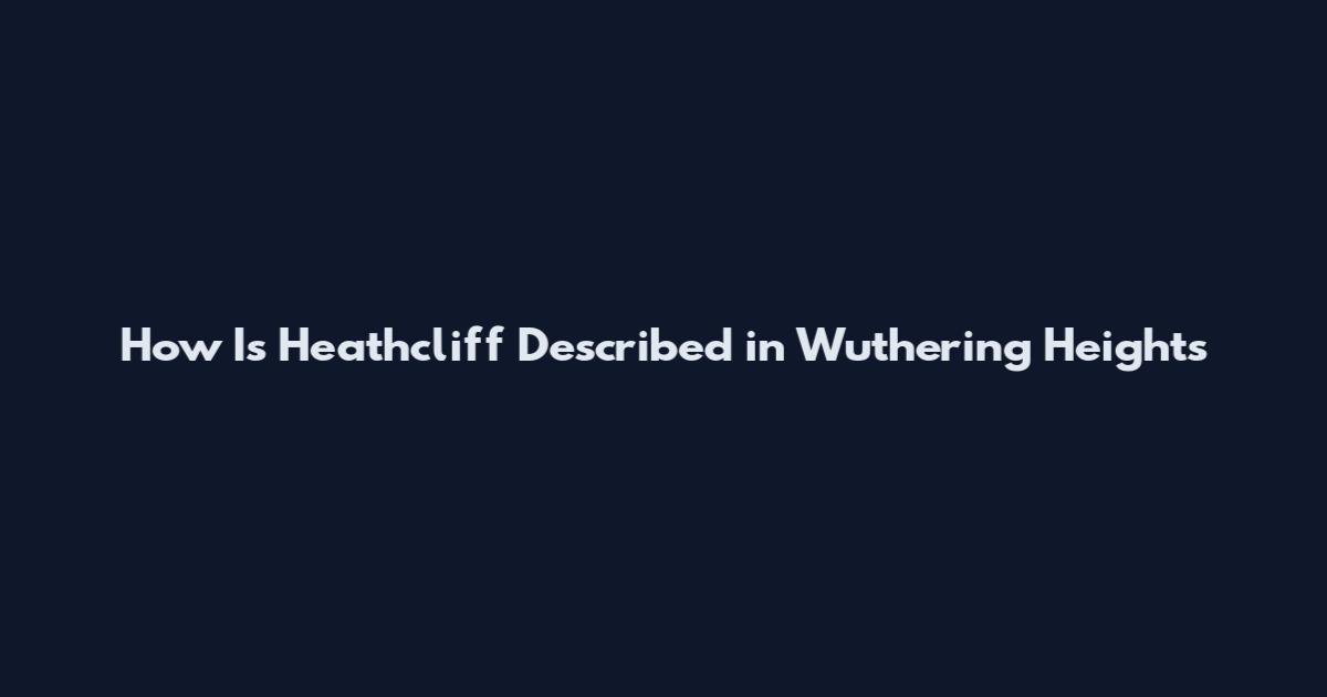 How Is Heathcliff Described in Wuthering Heights