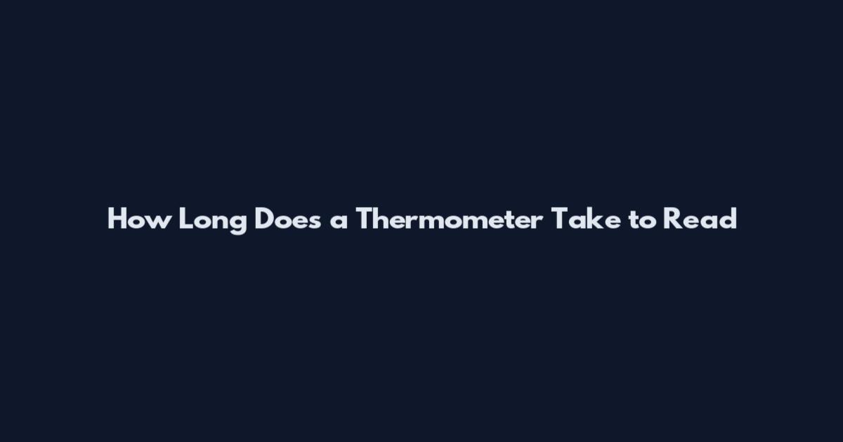 How Long Does a Thermometer Take to Read