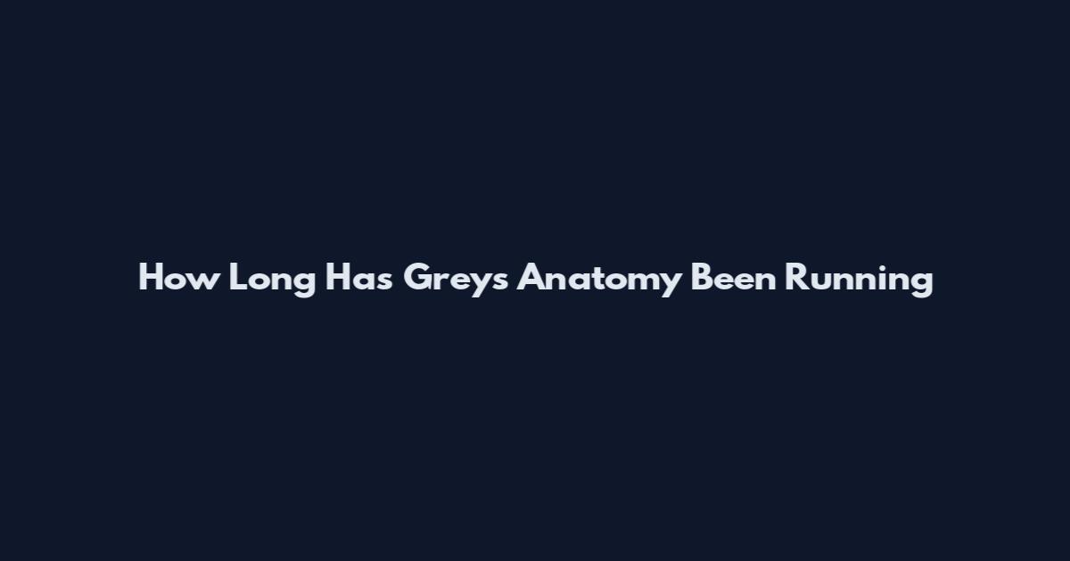 How Long Has Grey's Anatomy Been Running