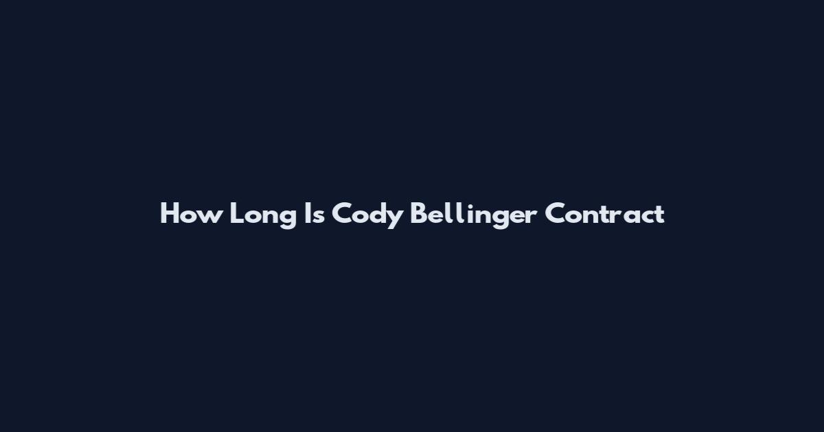 How Long Is Cody Bellinger Contract
