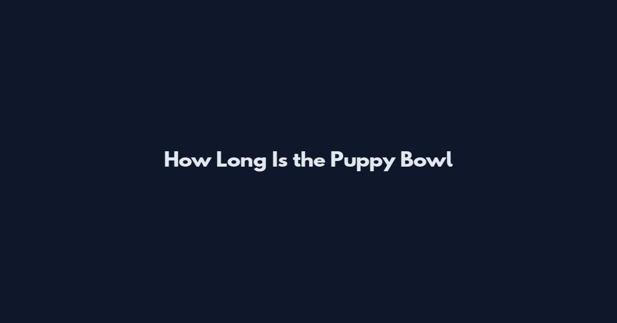 How Long Is the Puppy Bowl