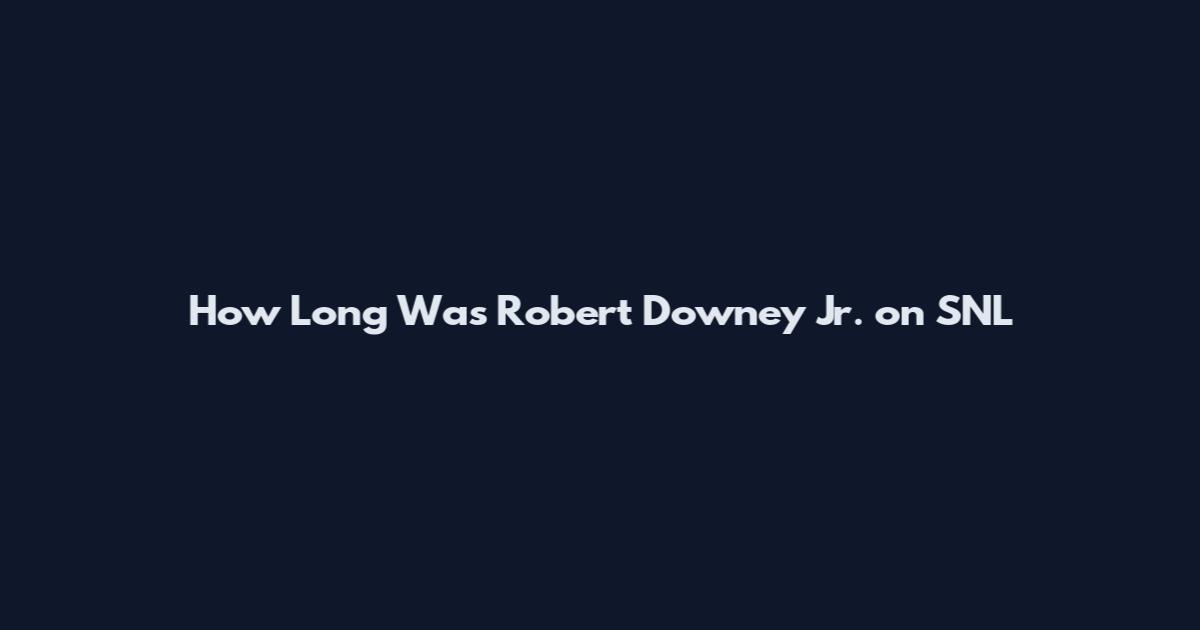How Long Was Robert Downey Jr. on SNL