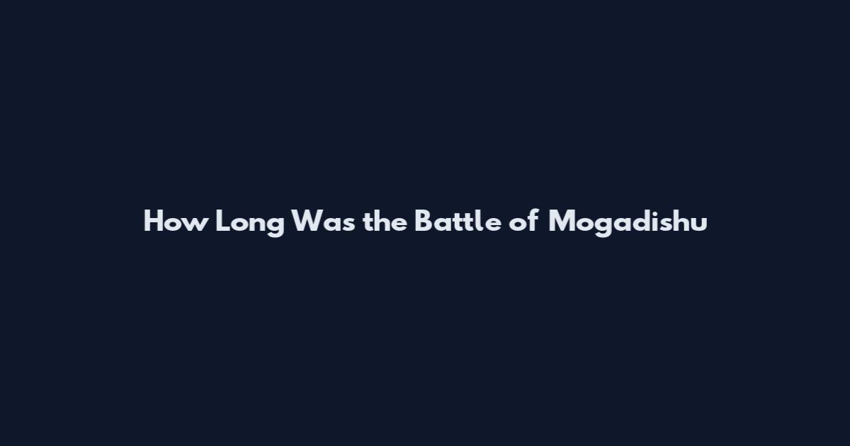 How Long Was the Battle of Mogadishu