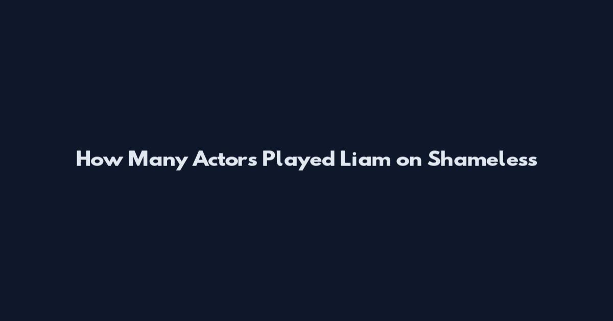 How Many Actors Played Liam on Shameless