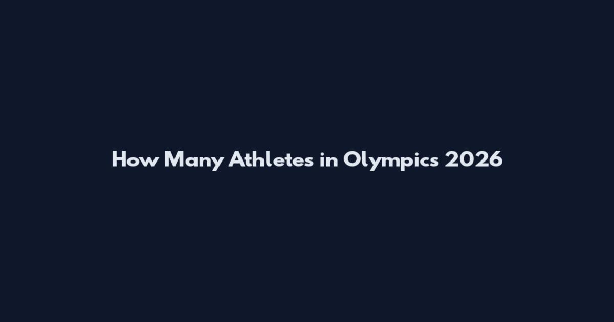 How Many Athletes in Olympics 2026