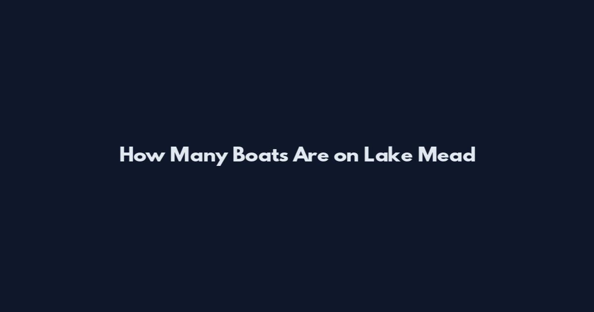 How Many Boats Are on Lake Mead