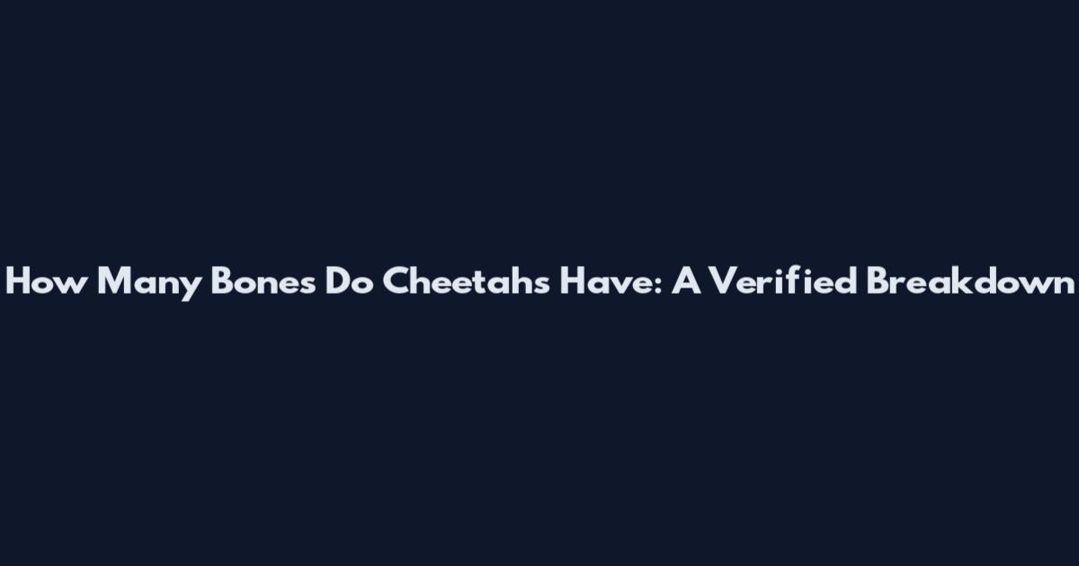 How Many Bones Do Cheetahs Have: A Verified Breakdown
