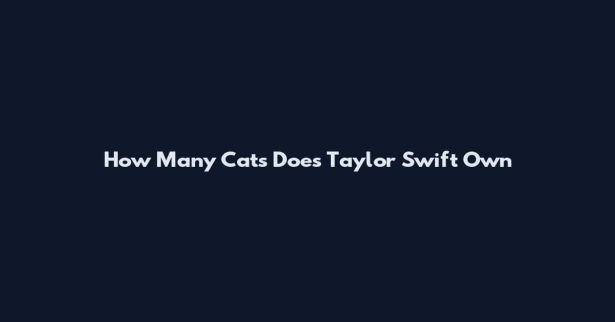 How Many Cats Does Taylor Swift Own