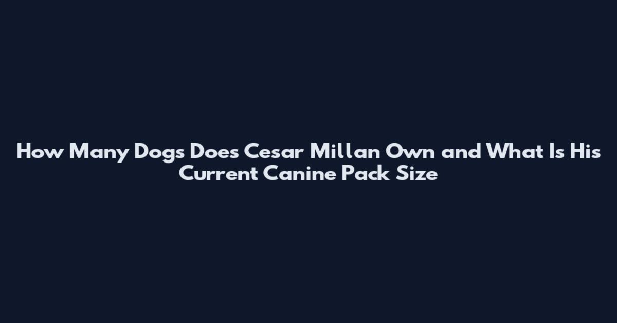 How Many Dogs Does Cesar Millan Own and What Is His Current Canine Pack Size