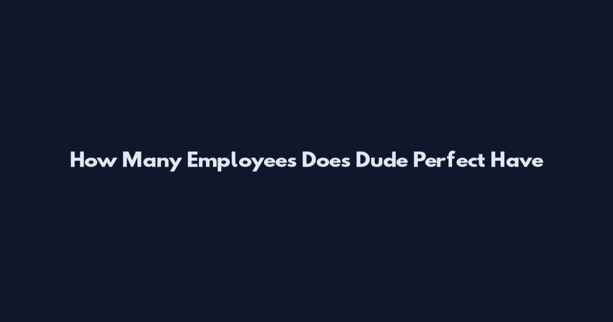 How Many Employees Does Dude Perfect Have
