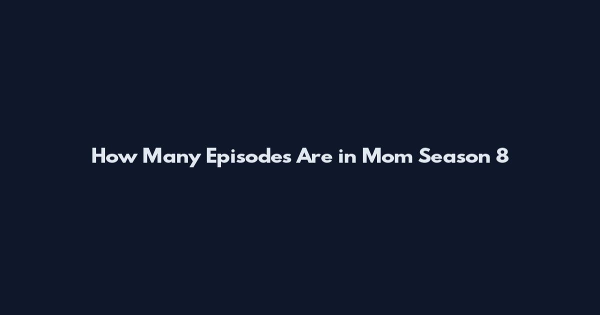 How Many Episodes Are in Mom Season 8