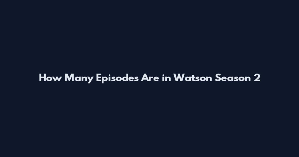 How Many Episodes Are in Watson Season 2