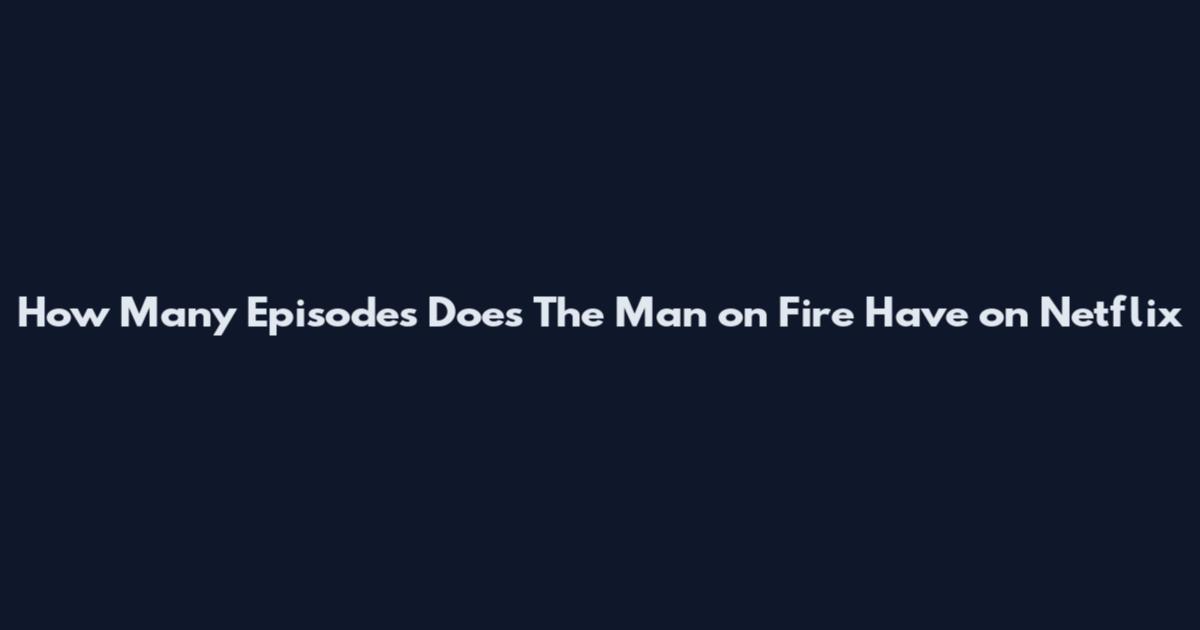 How Many Episodes Does The Man on Fire Have on Netflix