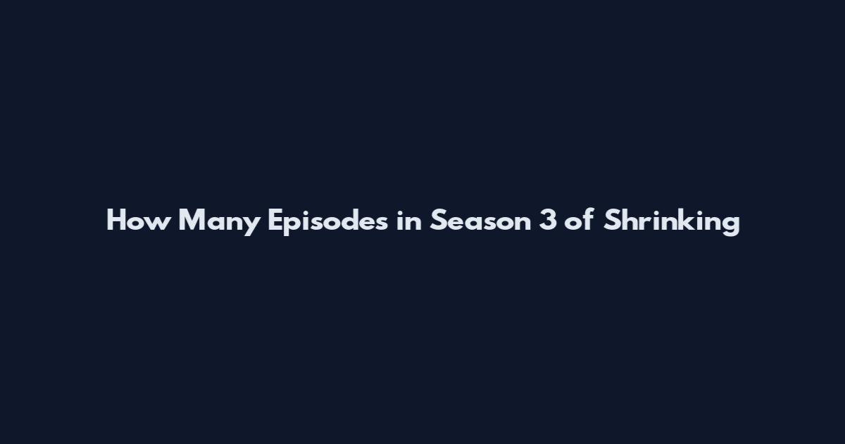How Many Episodes in Season 3 of Shrinking