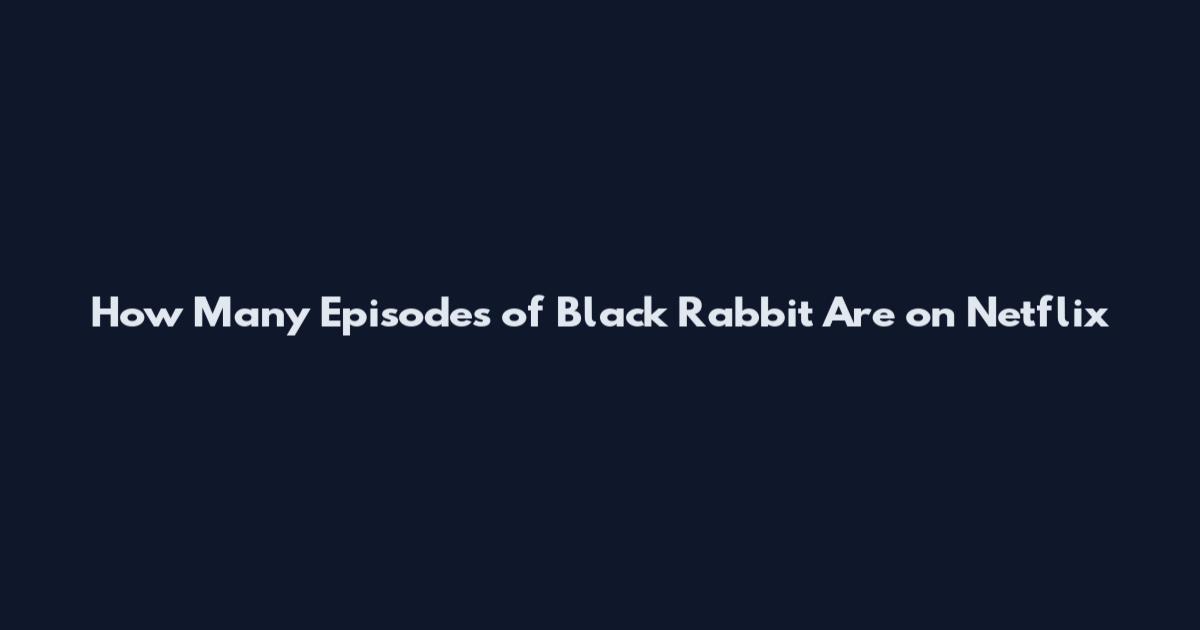 How Many Episodes of Black Rabbit Are on Netflix