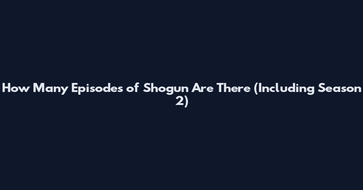 How Many Episodes of Shogun Are There (Including Season 2)