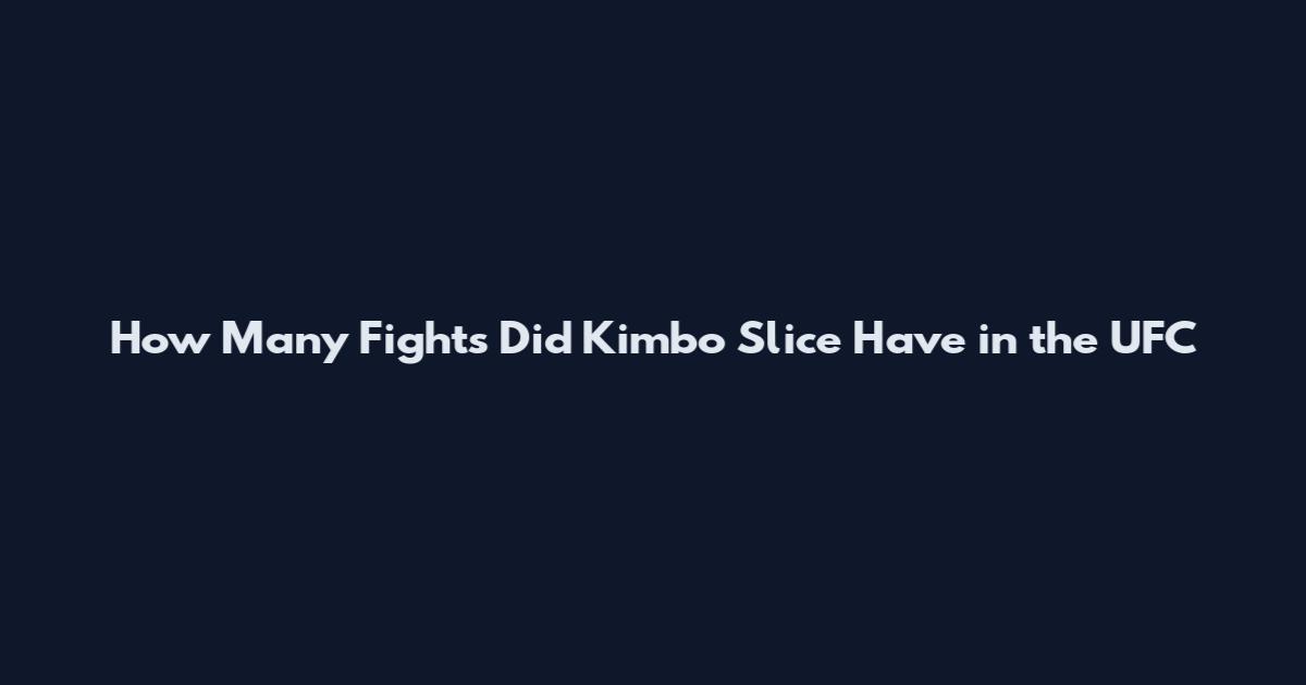 How Many Fights Did Kimbo Slice Have in the UFC